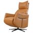 Poltrona de Massagem Reclinavel Descanso Domi Design Couro Natural Camel com Controle Base Ferro